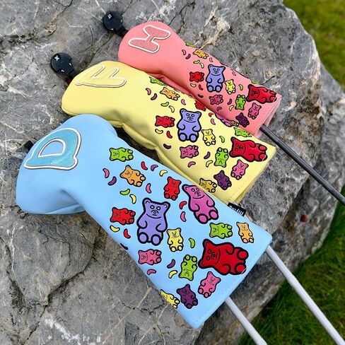 Golf Club Covers for Woods and Driver, Gummy Bears Pattern Headcover, Golf Headcovers for Kids Youth Girls Boys in Saudi Arabia