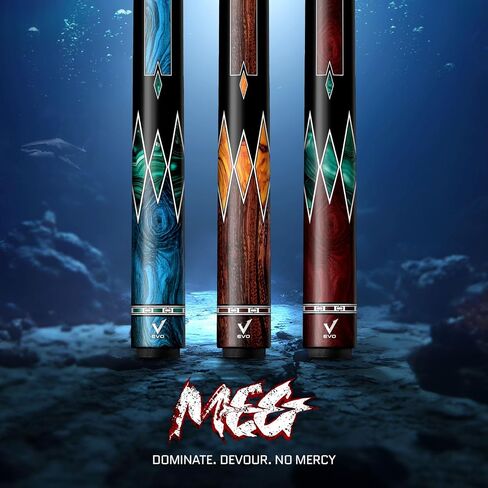 EVO MEG Maxbing Edition Pool Cue Stick Combo, Low Deflection Professional Pool Stick 12.5mm Tip, Billiard Cue Stick for Adults with 5/16-18 Joint, Carbon Composite Butt, Wrapless Design in Saudi Arabia