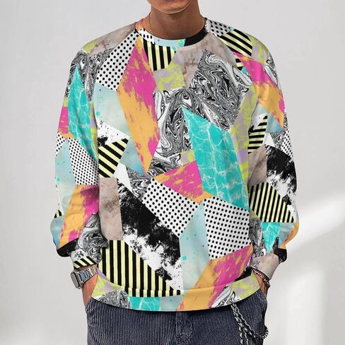 80s Retro Style Sweatshirt, Men 90s Vintage Crewneck Activewear Classic Pullover in Saudi Arabia