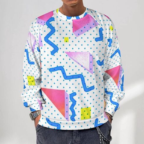80s Retro Style Sweatshirt, Men 90s Vintage Crewneck Activewear Classic Pullover in Saudi Arabia