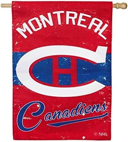 Team Sports America Montreal Canadiens NHL Vintage Linen House Flag - 28"W x 44"H Indoor Outdoor Double Sided Decor Flag for Hockey Fans in Saudi Arabia
