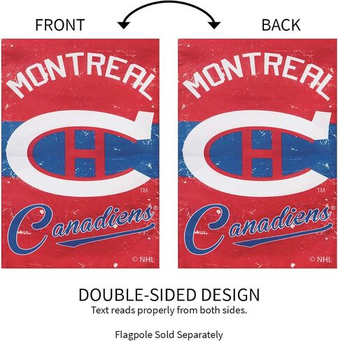 Team Sports America Montreal Canadiens NHL Vintage Linen House Flag - 28"W x 44"H Indoor Outdoor Double Sided Decor Flag for Hockey Fans in Saudi Arabia
