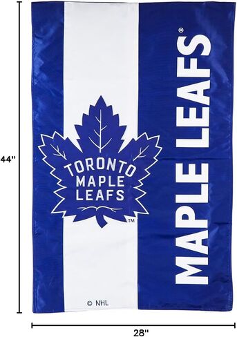 Team Sports America NHL Toronto Maple Leafs Embroidered Logo Applique House Flag, 28 x 44 inches Indoor Outdoor Double Sided Decor for Hockey Fans in Saudi Arabia