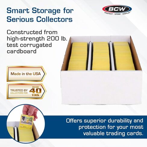 BCW Super Shoe Storage Box – 3 Pack | Cardboard Organizer for Trading, Gaming & Collectible Use | Holds 3,000 Standard or 600 3x4 Toploaders | Assembly Required in Saudi Arabia
