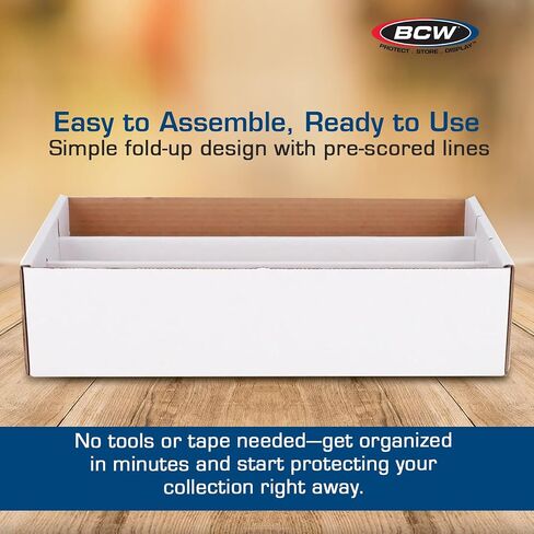 BCW Super Shoe Storage Box – 3 Pack | Cardboard Organizer for Trading, Gaming & Collectible Use | Holds 3,000 Standard or 600 3x4 Toploaders | Assembly Required in Saudi Arabia