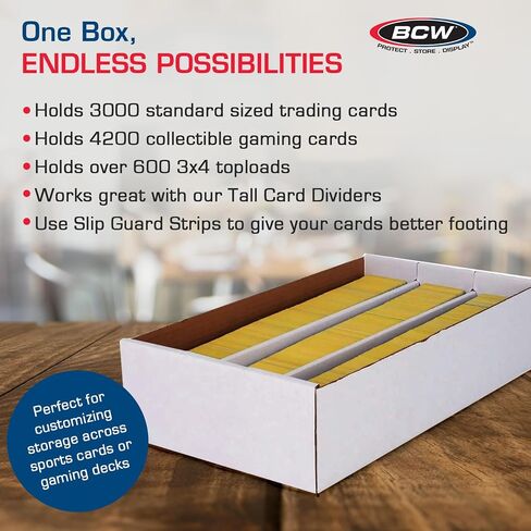 BCW Super Shoe Storage Box – 3 Pack | Cardboard Organizer for Trading, Gaming & Collectible Use | Holds 3,000 Standard or 600 3x4 Toploaders | Assembly Required in Saudi Arabia