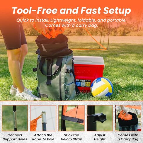 LBH® - Volleyball net for Backyard, Volleyball Training Equipment Outdoor & Indoor, Volleyball Practice Net, Trainer Equipment for Kids and Adult, Hitting Trainer nets rebounder in Saudi Arabia