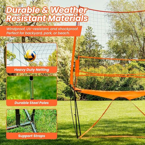 LBH® - Volleyball net for Backyard, Volleyball Training Equipment Outdoor & Indoor, Volleyball Practice Net, Trainer Equipment for Kids and Adult, Hitting Trainer nets rebounder in Saudi Arabia