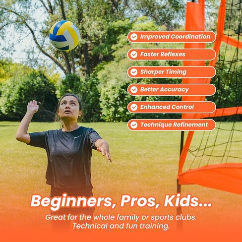 LBH® - Volleyball net for Backyard, Volleyball Training Equipment Outdoor & Indoor, Volleyball Practice Net, Trainer Equipment for Kids and Adult, Hitting Trainer nets rebounder in Saudi Arabia