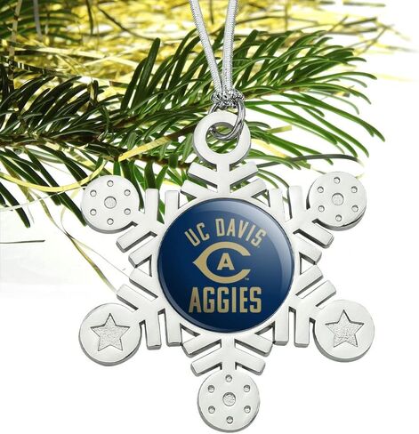 GRAPHICS & MORE UC Davis Aggies Logo Metal Snowflake Christmas Tree Holiday Ornament in Saudi Arabia