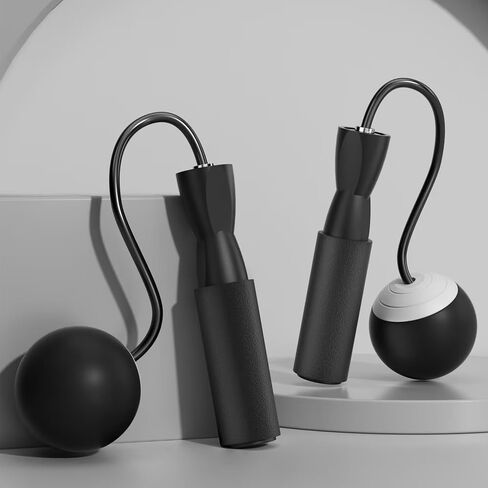 Training Ropeless Skipping Rope, Fitness Sporting Goods, for Men and Women - Black in Saudi Arabia