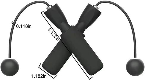 Training Ropeless Skipping Rope, Fitness Sporting Goods, for Men and Women - Black in Saudi Arabia