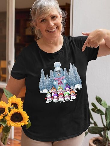 NAZENTI Personalized Grandma Christmas Sweatshirt, Custom Grandmas Snowman Sweatshirt with Kids Names, Nana Mimi Xmas Gifts in Saudi Arabia