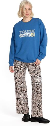Volcom womens Boyfriend Crew Fleece Sweatshirt – Raglan Sleeve Boyfriend Fit Crewneck With Chest Screenprint in Saudi Arabia