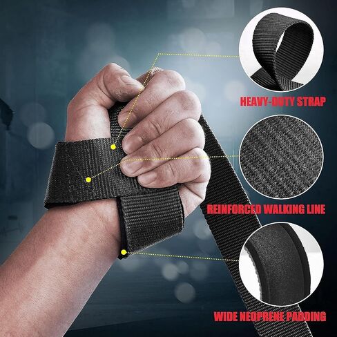A Pair of Lifting Wrist Straps for Weightlifting, Gym, Bodybuilding, Deadlift, Strength Training - Men & Women in Saudi Arabia