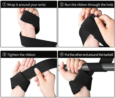 A Pair of Lifting Wrist Straps for Weightlifting, Gym, Bodybuilding, Deadlift, Strength Training - Men & Women in Saudi Arabia