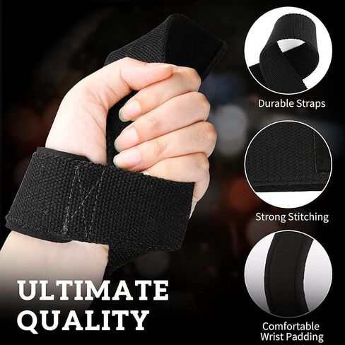 A Pair of Lifting Wrist Straps for Weightlifting, Gym, Bodybuilding, Deadlift, Strength Training - Men & Women in Saudi Arabia