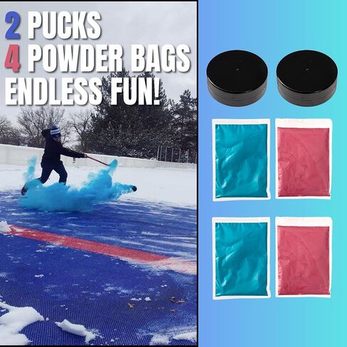 Gender Reveal Hockey Puck 2 Pack with Pink & Blue Powder | Ice Hockey Baby Reveal Party Supplies & Decorations Ideas for Babies Suprise Parties Ideas in Saudi Arabia