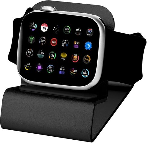 حامل شحن للساعة لمنضدة - قاعدة شحن مدمجة متوافقة مع Apple Watch Series1&2 & 3-38mm &42mm/Series4-40mm & 44mm (فضي) in Saudi Arabia