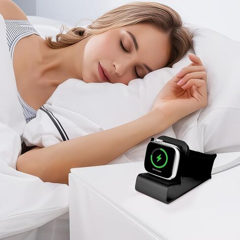 حامل شحن للساعة لمنضدة - قاعدة شحن مدمجة متوافقة مع Apple Watch Series1&2 & 3-38mm &42mm/Series4-40mm & 44mm (فضي) in Saudi Arabia