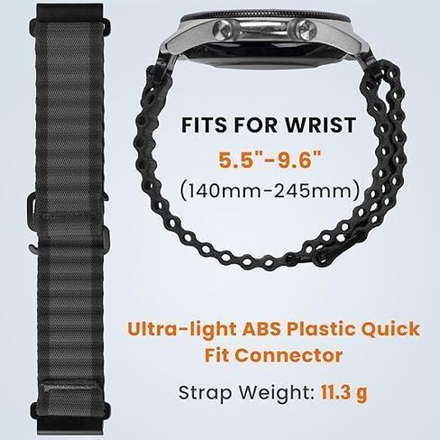 سوار ساعة من النايلون مقاس 20 ملم سريع الإصدار لـ Garmin Forerunner 165/245/55 in Kuwait