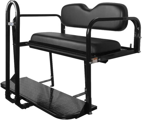 طقم مقعد خلفي لعربة الجولف من ProFX مع قضيب إمساك لعربات الجولف الكهربائية والغاز E-Z-GO RXV | وسائد سوداء | متوافق مع موديلات 2008-Up in Kuwait
