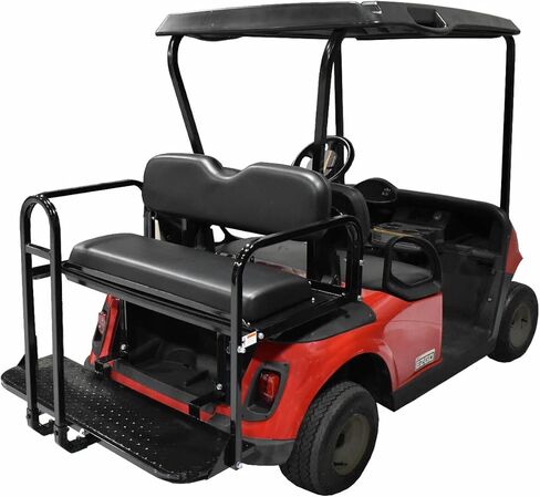 طقم مقعد خلفي لعربة الجولف من ProFX مع قضيب إمساك لعربات الجولف الكهربائية والغاز E-Z-GO RXV | وسائد سوداء | متوافق مع موديلات 2008-Up in Kuwait