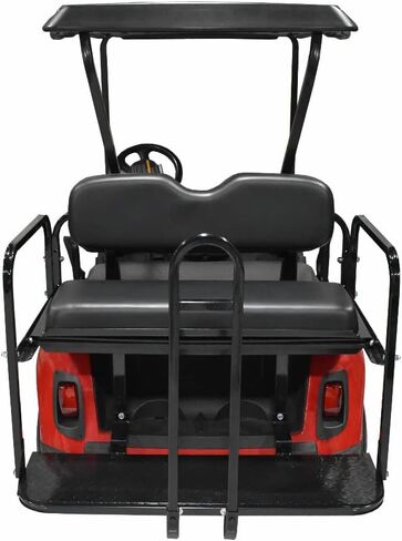طقم مقعد خلفي لعربة الجولف من ProFX مع قضيب إمساك لعربات الجولف الكهربائية والغاز E-Z-GO RXV | وسائد سوداء | متوافق مع موديلات 2008-Up in Kuwait