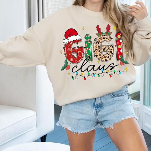 Gigi Christmas Sweatshirt - Gigi Claus Sweatshirts for Women, Crewneck Sweater, Xmas Gifts for Women, Mom, Grandma in Saudi Arabia
