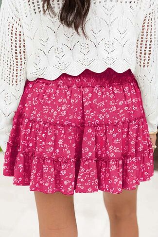 Women's High Waist Skort Flowy Ruffle Mini Skirt Casual Swing Shorts for Tennis Beach Trendy Summer Athletic Skirt in Saudi Arabia
