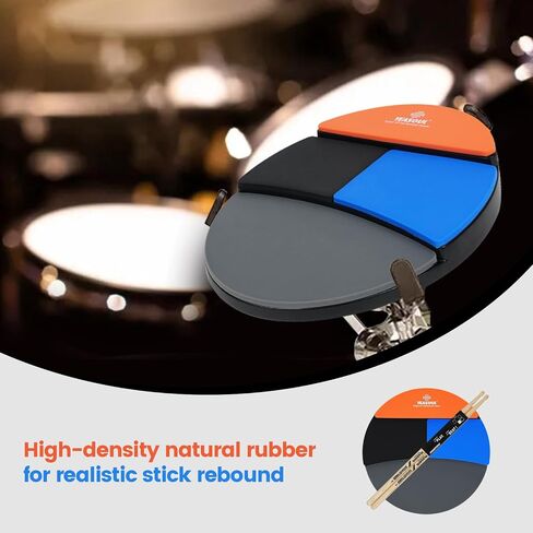 Practice Drum Pad, 4 Surfaces Drum Practice Pad, Silent Practice Pad for Drumming with Different Playing Surface with 1 Pairs Drum Sticks (Style 1) in Saudi Arabia