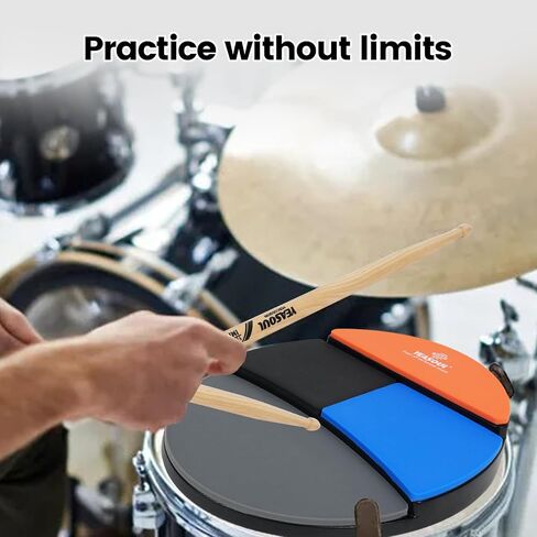 Practice Drum Pad, 4 Surfaces Drum Practice Pad, Silent Practice Pad for Drumming with Different Playing Surface with 1 Pairs Drum Sticks (Style 1) in Saudi Arabia