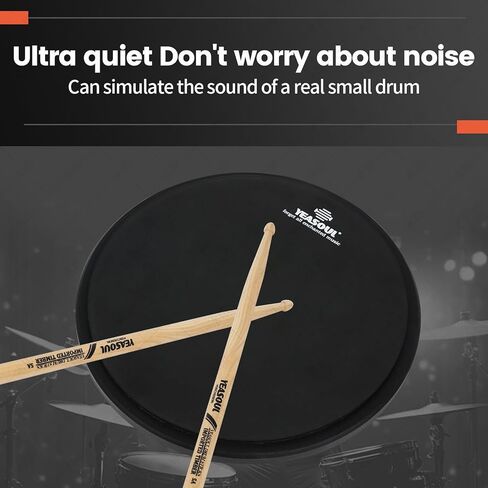 Practice Drum Pad, 4 Surfaces Drum Practice Pad, Silent Practice Pad for Drumming with Different Playing Surface with 1 Pairs Drum Sticks (Style 1) in Kuwait