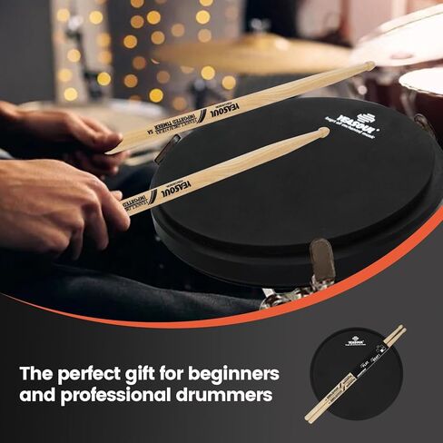 Practice Drum Pad, 4 Surfaces Drum Practice Pad, Silent Practice Pad for Drumming with Different Playing Surface with 1 Pairs Drum Sticks (Style 1) in Kuwait