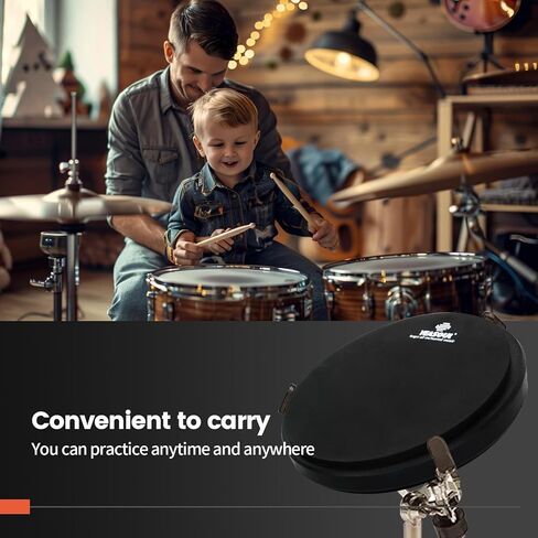 Practice Drum Pad, 4 Surfaces Drum Practice Pad, Silent Practice Pad for Drumming with Different Playing Surface with 1 Pairs Drum Sticks (Style 1) in Kuwait