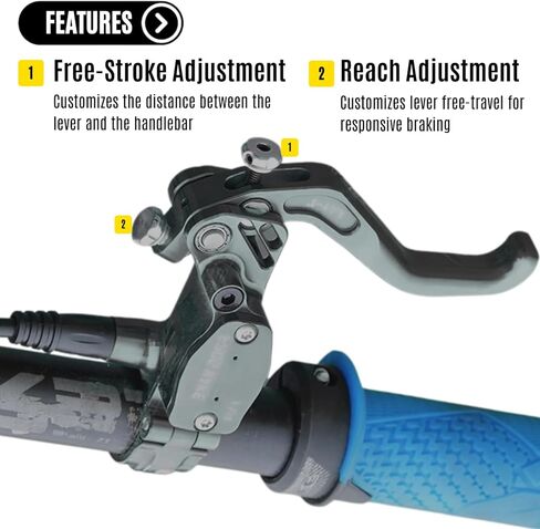 FrogWake FV4 Brakes for Sur-Ron Light Bee X/S, Talaria Sting MX3/MX4 - Reach & Free Stroke Adjustment/1-Finger/4-Piston in Kuwait