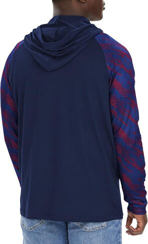 Zubaz Men's NFL Team Color Hooded Long Sleeve Shirt with Viper Print Sleeves in Saudi Arabia