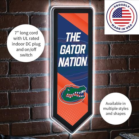 NCAA University of Florida LED Light Sign College Sports Christmas Tree Tabletop Decor, Free-Standing Desk Night Light Lamp for Home, Office, Man Cave, Holiday Gift for Fans, Men & Women – Made in USA in Saudi Arabia