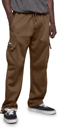 Cargo Sweatpants Men Casual Loose Fit Jogging Bottoms Drawstring Elasticated Waist Stretch Work Trousers with Pockets in Saudi Arabia