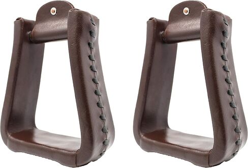 سرج جرس طويل القامة مغطى بالجلد البني من Horse Western مقاس 5 بوصات عرض 5.5 بوصات 51176BR in Saudi Arabia