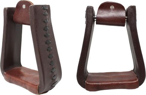 سرج جرس طويل القامة مغطى بالجلد البني من Horse Western مقاس 5 بوصات عرض 5.5 بوصات 51176BR in Saudi Arabia