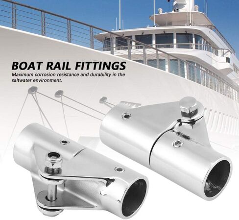 Boat Tube Connector, Stainless Steel Folding Swivel Connector Boat Rail Tube Pipe Fittings for Marine Yacht (22mm) in Saudi Arabia