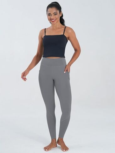 Plus Size Women's High-Waist Leggings, Soft Tummy Control Workout Pants for Running, Yoga, Fitness, Comfort Fit Grey in Saudi Arabia