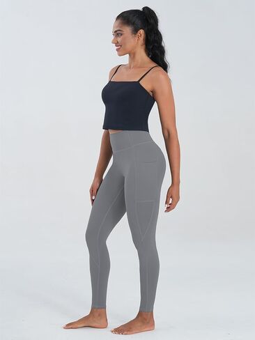 Plus Size Women's High-Waist Leggings, Soft Tummy Control Workout Pants for Running, Yoga, Fitness, Comfort Fit Grey in Saudi Arabia