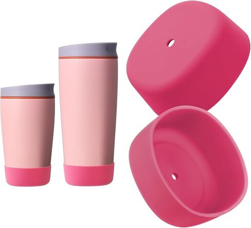 قطعتان من حذاء السيليكون المتوافق مع منزلق Owala SmoothSip 12oz 20oz و12oz 24oz مع مقبض، حذاء واقٍ مضاد للانزلاق لكوب القهوة أثناء السفر، يمنع الخدوش، ملحقات Owalaa in Saudi Arabia