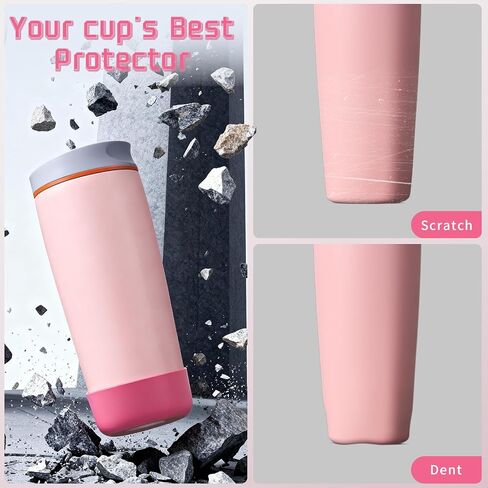 قطعتان من حذاء السيليكون المتوافق مع منزلق Owala SmoothSip 12oz 20oz و12oz 24oz مع مقبض، حذاء واقٍ مضاد للانزلاق لكوب القهوة أثناء السفر، يمنع الخدوش، ملحقات Owalaa in Saudi Arabia