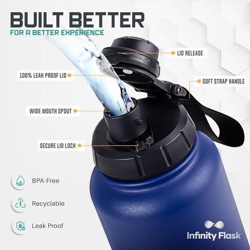 Lid for Insulated Wide Mouth Hydro Flask Water Bottles, Replacement Lid for 16, 18, 32, 40 and 64oz Insulated Water Bottle in Saudi Arabia