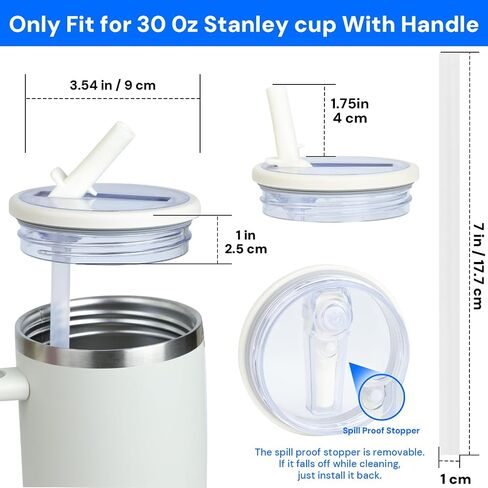 30 oz stanley lid replacement，for Stanley H2.0 Quencher Cup Accessories，stanley lids 30 oz leakproof replacement-stanley cup lid 30oz 2pack （Cream White ） in Saudi Arabia