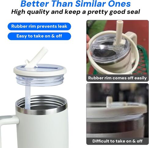 30 oz stanley lid replacement，for Stanley H2.0 Quencher Cup Accessories，stanley lids 30 oz leakproof replacement-stanley cup lid 30oz 2pack （Cream White ） in Saudi Arabia