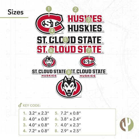 Desert Cactus St. Cloud State University Sticker SCSU Huskies Sticker Vinyl Decals Laptop Water Bottle Car Scrapbook T2 (Type 2) in Saudi Arabia